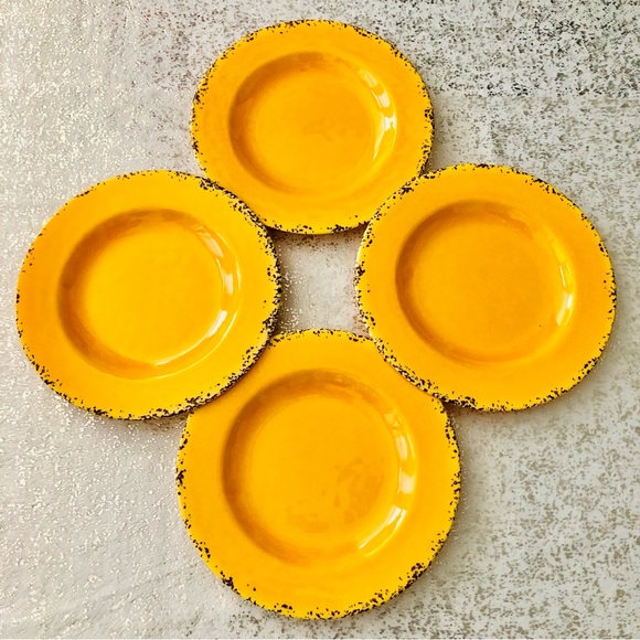 $5 SALE! NWT Set of 4 ASHLAND 8.5” Summer Fiesta Intentional Crackle Plates - Picture 5 of 5